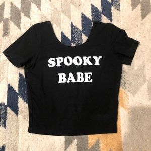 Nikki Lipstick Spooky Babe crop top